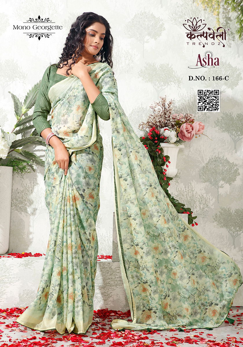 Asha166 By kalpatru Mono Georgette Daily Wear Sarees Wholesale Shop In Surat